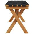 Banc de jardin noir bois massif d'acacia et tissu