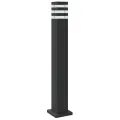 Lampadaires d'extérieur 3 pcs noir 80 cm aluminium
