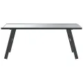 Table basse de jardin noir 90x45x35 cm acier enduit de poudre