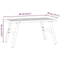 Table basse de jardin noir 90x45x35 cm acier enduit de poudre