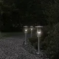 Lampadaire d'extérieur argenté 60 cm acier inoxydable