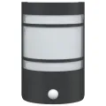 Applique murale d'extérieur avec capteur noir acier inoxydable