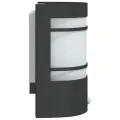 Applique murale d'extérieur avec capteur noir acier inoxydable