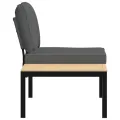 Banc de jardin avec coussins noir aluminium