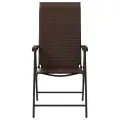 Chaises pliables de jardin lot de 4 marron résine tressée