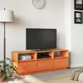 Meuble TV cire marron 140x37x50 cm bois pin massif