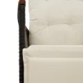Chaise inclinable de jardin avec coussins noir résine tressée