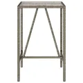 Table de bar d’extérieur gris 70x70x110 cm poly rotin