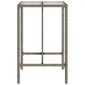 Table de bar d’extérieur gris 70x70x110 cm poly rotin
