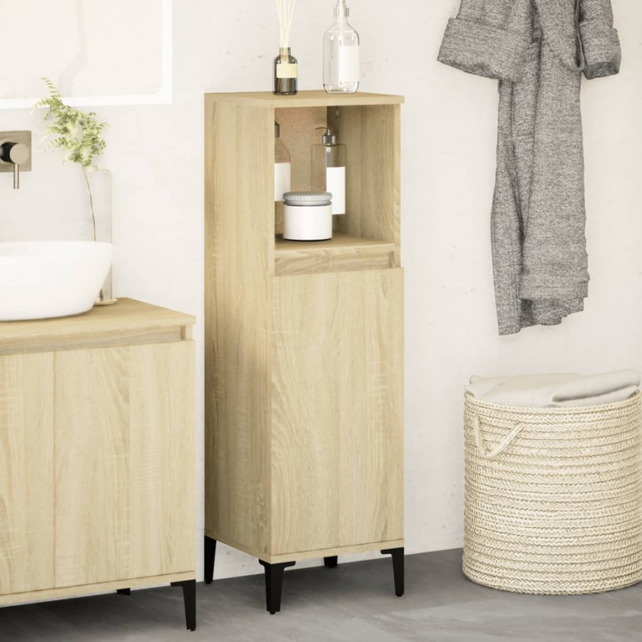 Armoire salle de bain chêne sonoma 30x30x100 cm