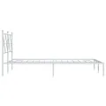 Cadre de lit métal sans matelas et tête de lit blanc 120x200 cm