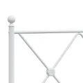 Cadre de lit métal sans matelas et tête de lit blanc 160x200 cm