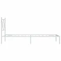Cadre de lit métal sans matelas avec tête de lit blanc 80x200cm