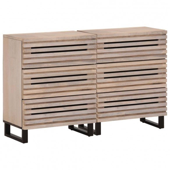 Buffets 2 pcs 60x34x75 cm bois massif de manguier