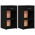 Tables de chevet 2 pcs noir 35x34x65 cm bois d’ingénierie