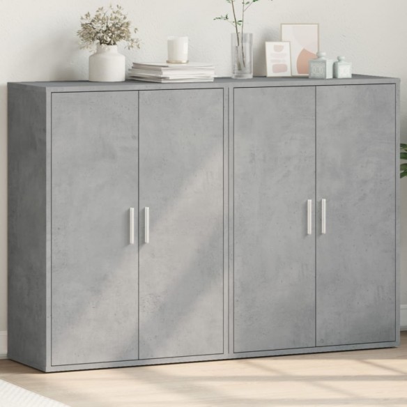 Buffets 2 pcs gris béton 60x31x84 cm bois d'ingénierie