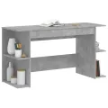 Bureau gris béton 140x50x75 cm bois d'ingénierie