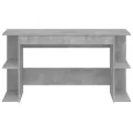 Bureau gris béton 140x50x75 cm bois d'ingénierie