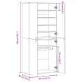 Armoire à chaussures chêne fumé 80x39x178 cm bois d'ingénierie