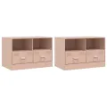 Meubles TV 2 pcs rose 67x39x44 cm acier