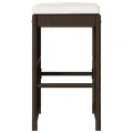 Tabourets de bar jardin coussins lot de 4 marron résine tressée