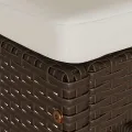 Tabourets de bar jardin coussins lot de 4 marron résine tressée
