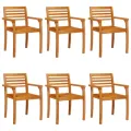 Chaises de jardin lot de 6 59x55x85 bois massif d'acacia