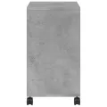 Table d'appoint avec roues gris béton bois d'ingénierie