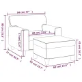 Fauteuil avec repose-pied Rouge bordeaux 60 cm Similicuir