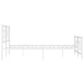 Cadre de lit métal sans matelas et pied de lit blanc 193x203 cm