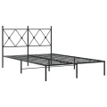 Cadre de lit métal sans matelas avec tête de lit noir 120x200cm