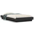 Cadre de lit avec lumières LED sans matelas noir 100x200 cm
