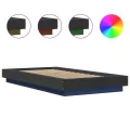 Cadre de lit avec lumières LED sans matelas noir 100x200 cm