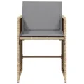 Chaises de jardin avec coussins lot de 4 mélange beige