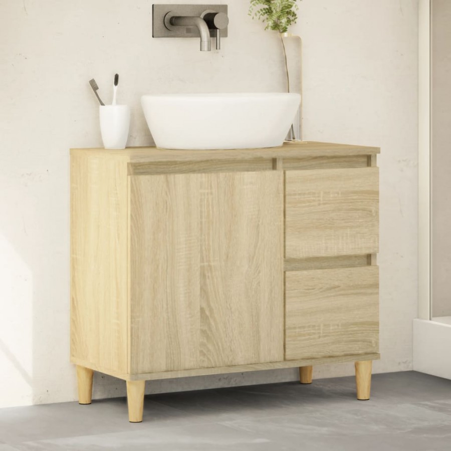 Armoire salle de bain chêne sonoma 65x33x60 cm