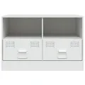 Meuble TV blanc 67x39x44 cm acier
