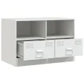 Meuble TV blanc 67x39x44 cm acier