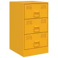 Tables de chevet 2 pcs jaune moutarde 34,5x39x62 cm acier