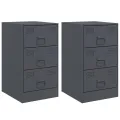 Tables de chevet 2 pcs anthracite 34,5x39x62 cm acier