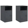 Tables de chevet 2 pcs anthracite 34,5x39x62 cm acier