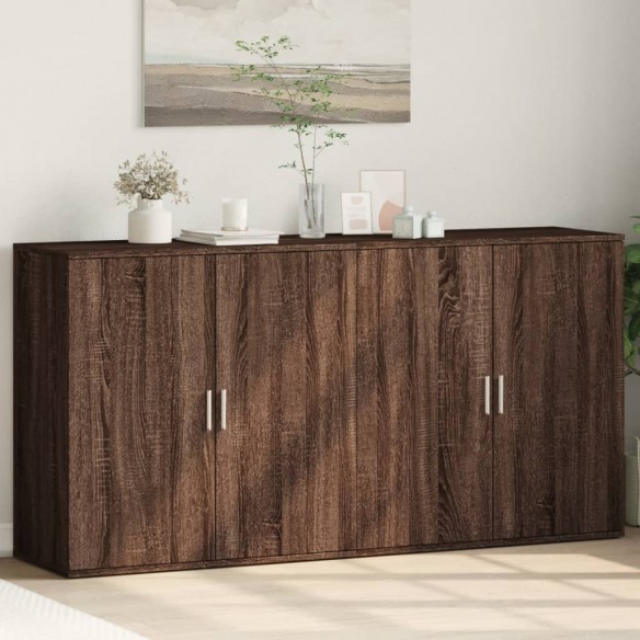 Buffets 2 pcs chêne marron 79x38x80 cm bois d'ingénierie