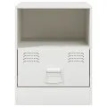 Table de chevet blanc 34,5x39x44 cm acier