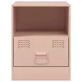 Tables de chevet 2 pcs rose 34,5x39x44 cm acier
