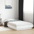 Cadre de lit avec lumières LED sans matelas blanc 90x190 cm
