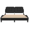 Cadre de lit sans matelas noir 140x190 cm similicuir