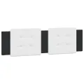 Lit avec matelas noir et blanc 180x200 cm similicuir