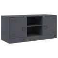 Meuble TV anthracite 99x39x44 cm acier