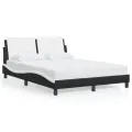 Cadre de lit sans matelas noir et blanc 140x200 cm similicuir