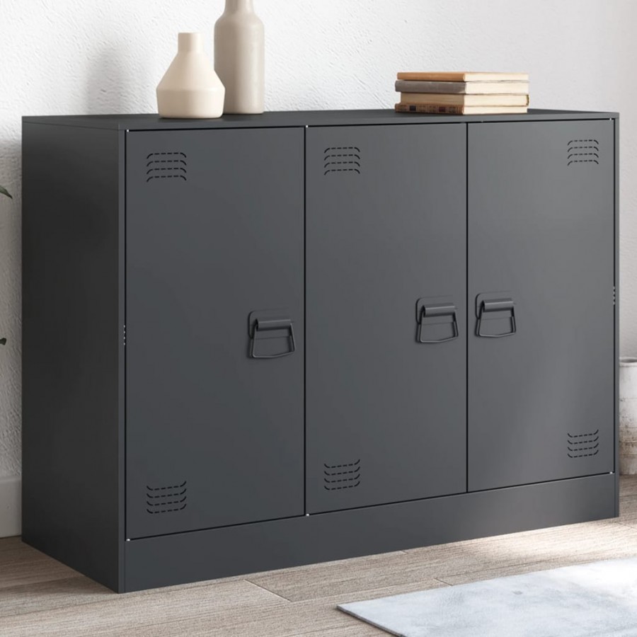 Buffet anthracite 99x39x73 cm acier