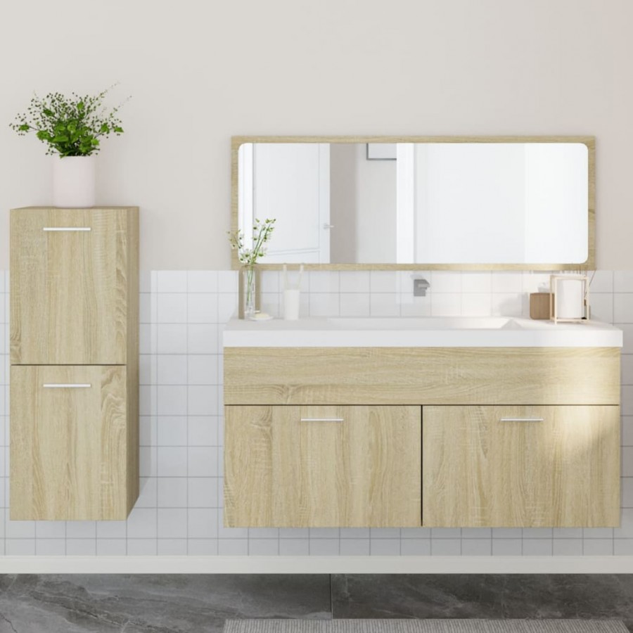 Ensemble de meubles de salle de bain 3 pcs chêne sonoma